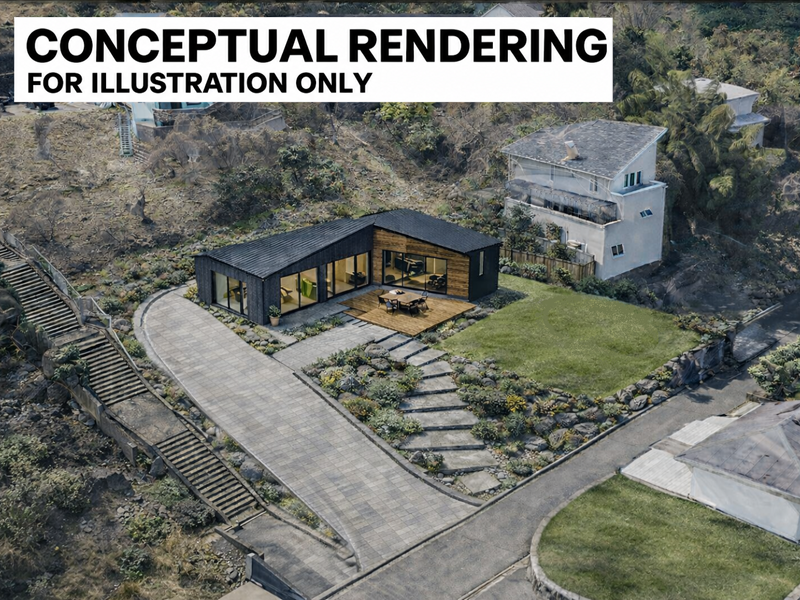 AI-generated concept image for 518 Aokidaira, elevated oblique view